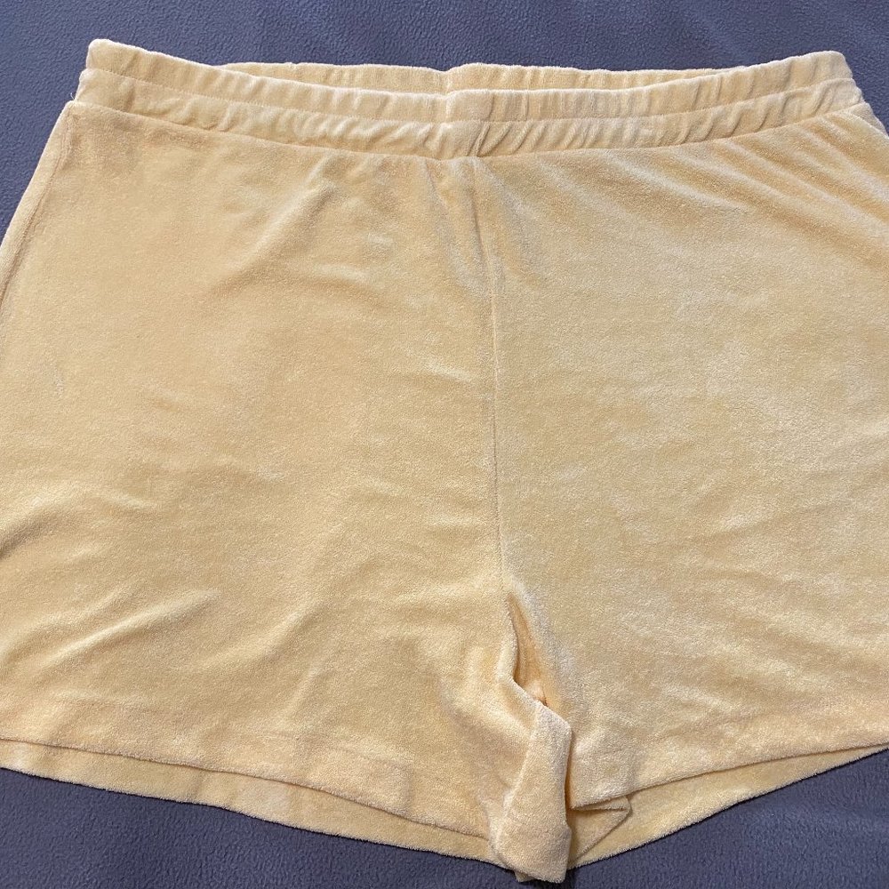H&M Yellow Soft Terry Active Wear Short, matching tank also listed
